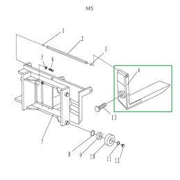 Вила для ручного штабелера для MS1016 Вила для ручного штабелера для MS1016