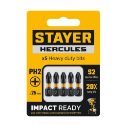 Торсионные биты STAYER PH 2, 25 мм, 5 шт HERCULES Торсионные биты STAYER PH 2, 25 мм, 5 шт HERCULES