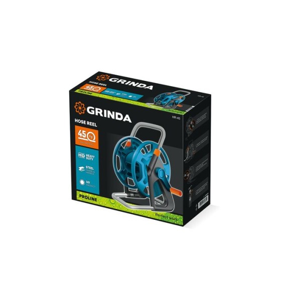 GRINDA HR-45, для шлангов 45м x 1/2″ и 20м х 3/4″, стальные опоры, пластиковый барабан, катушка для шлангов, ProLine (428450) GRINDA HR-45, для шлангов 45м x 1/2″ и 20м х 3/4″, стальные опоры, пластиковый барабан, катушка для шлангов, ProLine (428450)