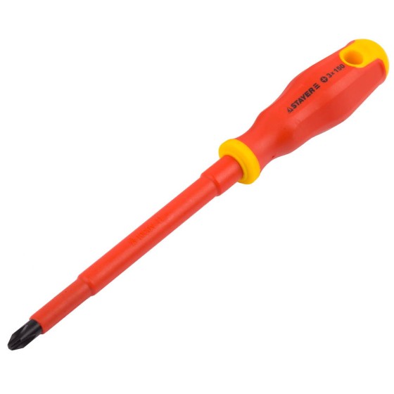 STAYER Electro, PH3 х 150 мм, диэлектрическая отвертка, Professional (25142-3-15) STAYER Electro, PH3 х 150 мм, диэлектрическая отвертка, Professional (25142-3-15)