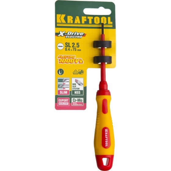KRAFTOOL SL2.5 х 75 мм, высоковольтная отвертка (250083-2.5-075) KRAFTOOL SL2.5 х 75 мм, высоковольтная отвертка (250083-2.5-075)