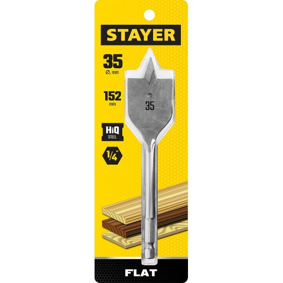 STAYER Flat, 35 x 152 мм, перовое, cверло по дереву (2950-35) STAYER Flat, 35 x 152 мм, перовое, cверло по дереву (2950-35)