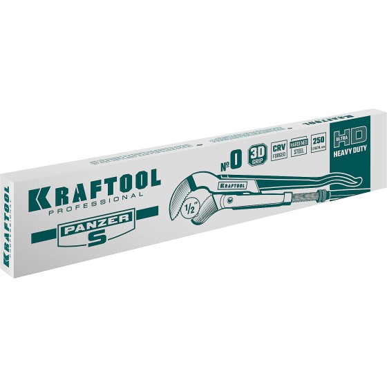 KRAFTOOL PANZER-S, №0, 1/2″, 240 мм, трубный ключ с изогнутыми губками (2733-05) KRAFTOOL PANZER-S, №0, 1/2″, 240 мм, трубный ключ с изогнутыми губками (2733-05)