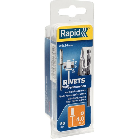 RAPID 4.0 х 14 мм, 50 шт, алюминиевая заклепка (5000385) RAPID 4.0 х 14 мм, 50 шт, алюминиевая заклепка (5000385)