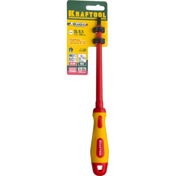 KRAFTOOL SL6.5 х 150 мм, высоковольтная отвертка (250083-6.5-150) KRAFTOOL SL6.5 х 150 мм, высоковольтная отвертка (250083-6.5-150)