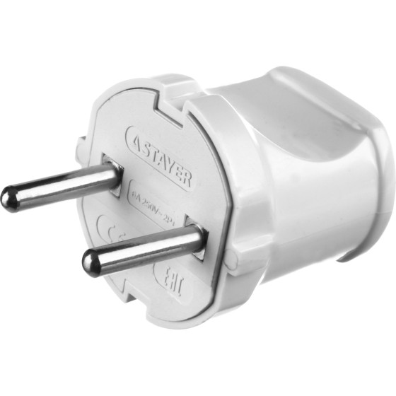 STAYER MAXElectro, белая, 6 А/220 В, 1300 Вт, прямая вилка (55150-W) STAYER MAXElectro, белая, 6 А/220 В, 1300 Вт, прямая вилка (55150-W)