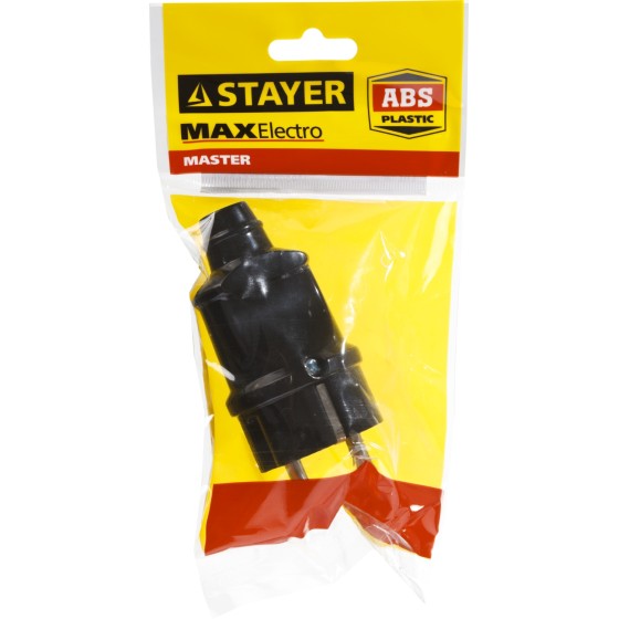 STAYER MAXElectro, черная, 16 А/220 В, 1300 Вт, прямая вилка (55160-B) STAYER MAXElectro, черная, 16 А/220 В, 1300 Вт, прямая вилка (55160-B)
