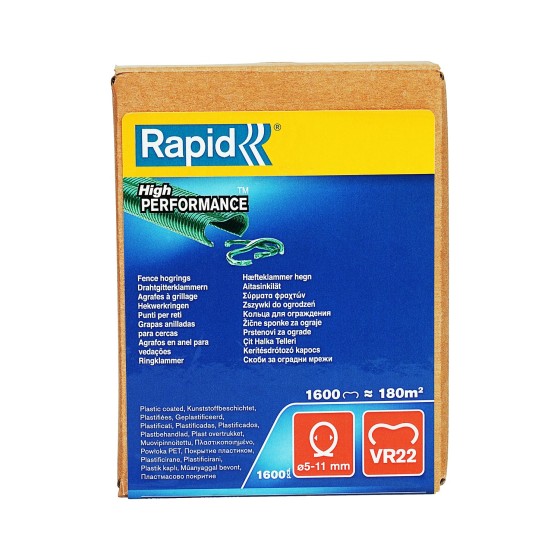 RAPID FP222, зеленые, VR22, 5 - 11 мм, 1600 шт, кольцевые профессиональные стальные скобы (40108811) RAPID FP222, зеленые, VR22, 5 - 11 мм, 1600 шт, кольцевые профессиональные стальные скобы (40108811)