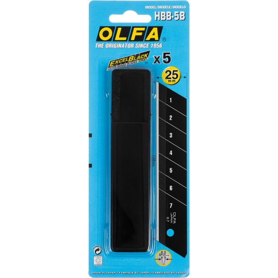 OLFA EXCEL BLACK, 25 х 126 х 0.7 мм, 5 шт, сегментированные лезвия (OL-HBB-5B) OLFA EXCEL BLACK, 25 х 126 х 0.7 мм, 5 шт, сегментированные лезвия (OL-HBB-5B)