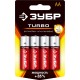 ЗУБР TURBO, АА х 4, 1.5 В, алкалиновая батарейка (59213-4C) ЗУБР TURBO, АА х 4, 1.5 В, алкалиновая батарейка (59213-4C)
