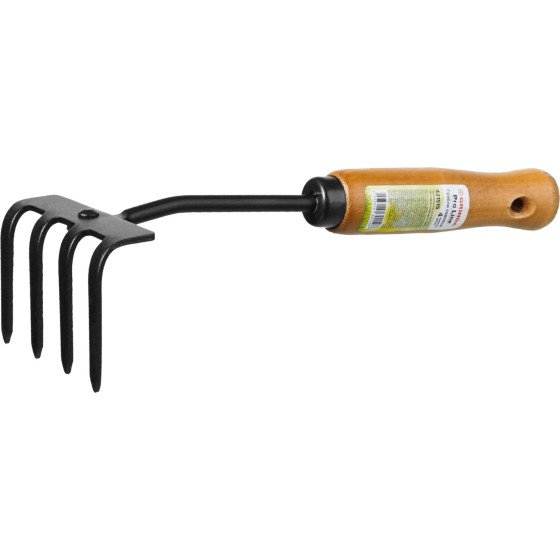 GRINDA ProLine 64х100х270 мм, 4-х зубые, деревянная ручка, садовые грабли (421515)