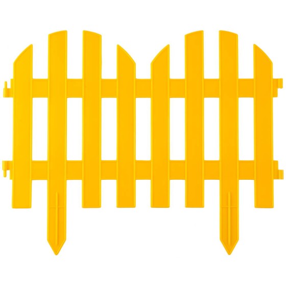 GRINDA Палисадник, 28 х 300 см, желтый, 7 секций, декоративный забор (422205-Y) GRINDA Палисадник, 28 х 300 см, желтый, 7 секций, декоративный забор (422205-Y)