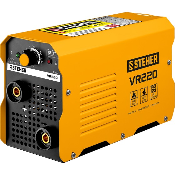 STEHER ММА, 220 А, сварочный аппарат инверторный, макс. электрод Ø 5.0 мм (VR-220) STEHER ММА, 220 А, сварочный аппарат инверторный, макс. электрод Ø 5.0 мм (VR-220)