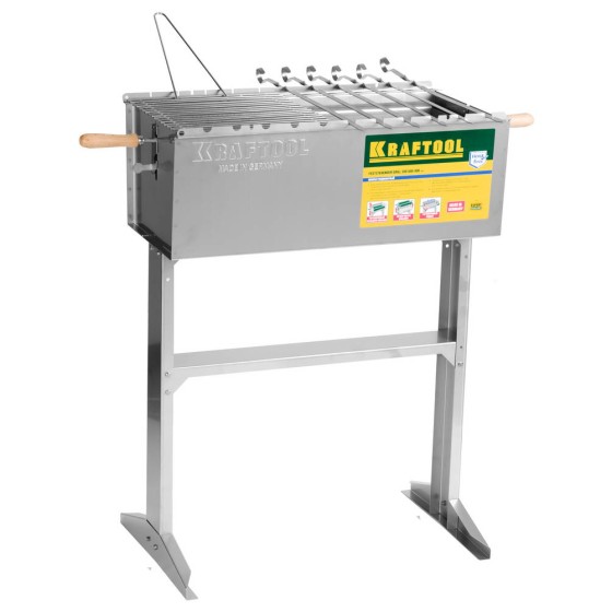 KRAFTOOL 300 x 600 x 800 мм, 6 шампуров, 1 решетка, поддон для угля, стационарный мангал (68320) KRAFTOOL 300 x 600 x 800 мм, 6 шампуров, 1 решетка, поддон для угля, стационарный мангал (68320)