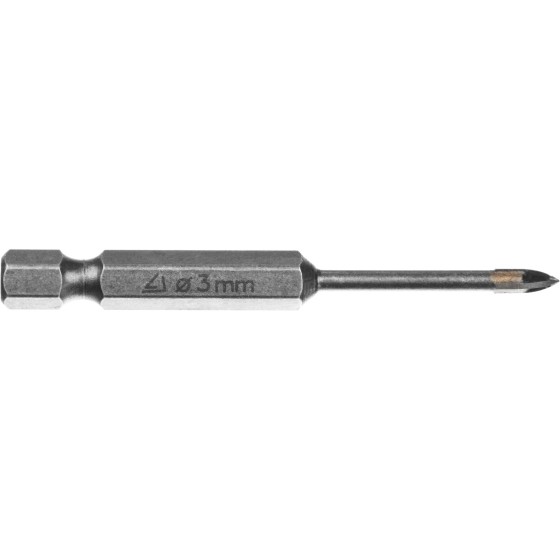 STAYER 3 мм, 4х кромка, HEX 1/4, Сверло по стеклу и кафелю (2985-03) STAYER 3 мм, 4х кромка, HEX 1/4, Сверло по стеклу и кафелю (2985-03)