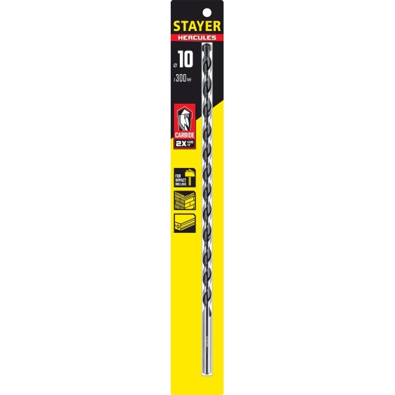 STAYER Hercules, 10 x 300 мм, cверло по бетону, Professional (2915-300-10) STAYER Hercules, 10 x 300 мм, cверло по бетону, Professional (2915-300-10)