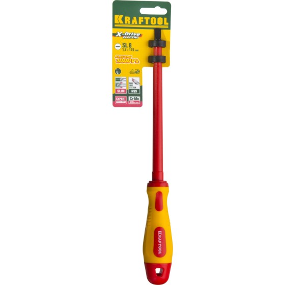 KRAFTOOL SL8 х 175 мм, высоковольтная отвертка (250083-8.0-175) KRAFTOOL SL8 х 175 мм, высоковольтная отвертка (250083-8.0-175)