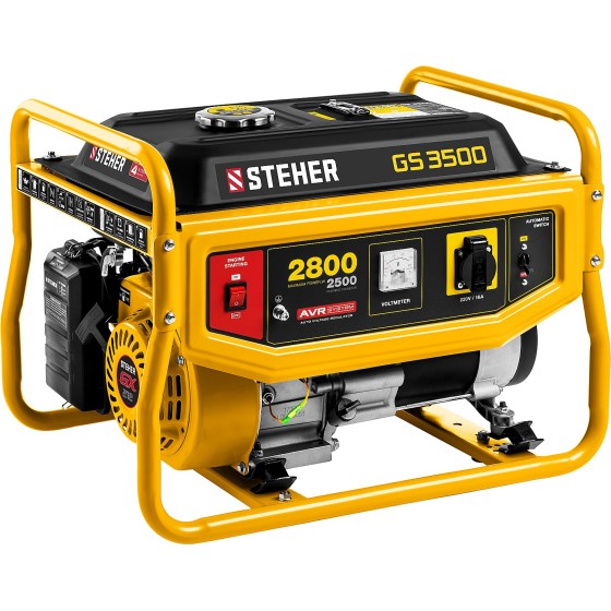 STEHER 2800 Вт, бензиновый генератор (GS-3500) STEHER 2800 Вт, бензиновый генератор (GS-3500)