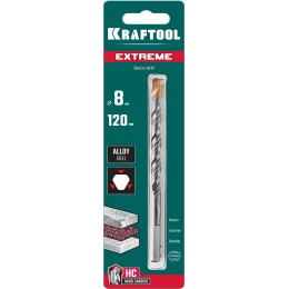 KRAFTOOL Extreme, 8 х 120 мм, трехгранный хвостовик, сверло по бетону (29166-120-08)