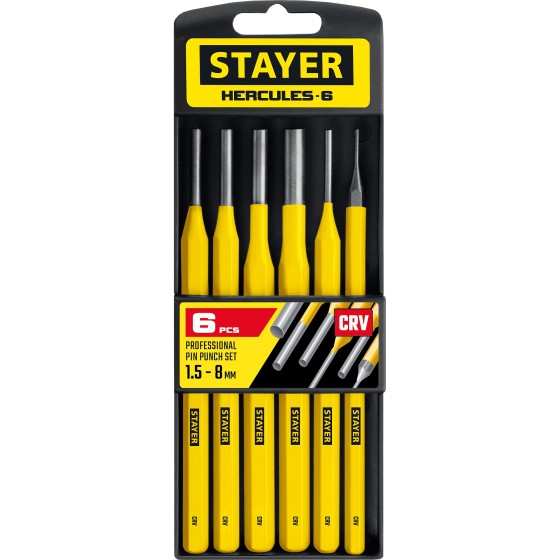 STAYER Hercules, 6 предметов, набор выколоток в пластиковом держателе, Professional (21077-H6)