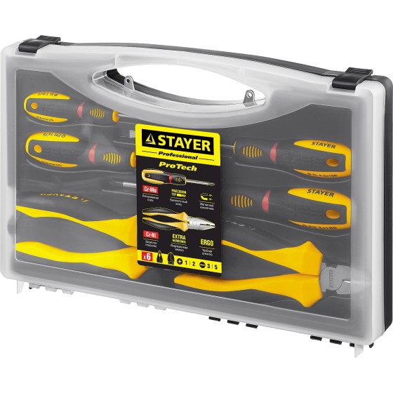 STAYER Hercules, 6 предм., набор губцевого инструмента (2202-H6) STAYER Hercules, 6 предм., набор губцевого инструмента (2202-H6)