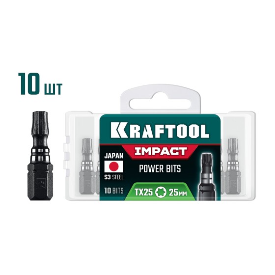 KRAFTOOL Impact TX 25, 25 мм, 10 шт, ударные биты (26195-25-25-S10) KRAFTOOL Impact TX 25, 25 мм, 10 шт, ударные биты (26195-25-25-S10)