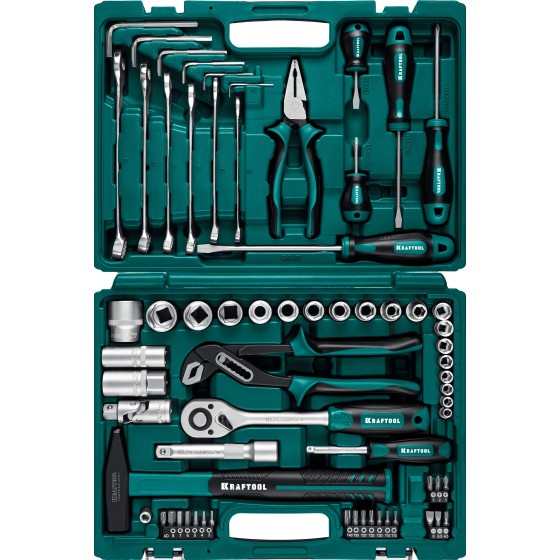 KRAFTOOL EXTREM-66, 66 предм., (1/2″+1/4″), универсальный набор инструмента (27976-H66) KRAFTOOL EXTREM-66, 66 предм., (1/2″+1/4″), универсальный набор инструмента (27976-H66)