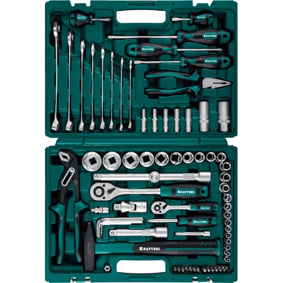 KRAFTOOL EXTREM-76, 76 предм., (1/2″+3/8″+1/4″), универсальный набор инструмента (27889-H76) KRAFTOOL EXTREM-76, 76 предм., (1/2″+3/8″+1/4″), универсальный набор инструмента (27889-H76)
