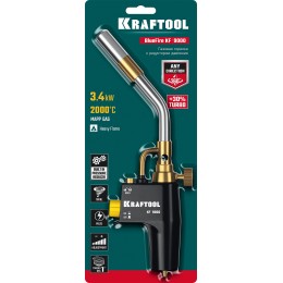 KRAFTOOL KF-9000, с пьезоподжигом на баллон турбо нагрев + 30% 2000°C, Газовая горелка Blue Fire (55510) KRAFTOOL KF-9000, с пьезоподжигом на баллон турбо нагрев + 30% 2000°C, Газовая горелка Blue Fire (55510)