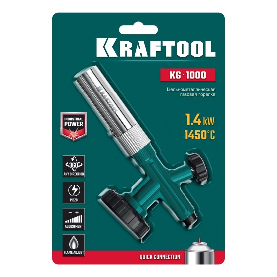 KRAFTOOL KG-1000 цельнометаллическая с пьезоподжигом, газовая горелка на баллон (55514) KRAFTOOL KG-1000 цельнометаллическая с пьезоподжигом, газовая горелка на баллон (55514)