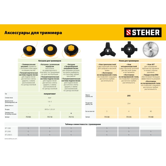 STEHER 2.5 кВт, бензиновый триммер (BT-2500) STEHER 2.5 кВт, бензиновый триммер (BT-2500)