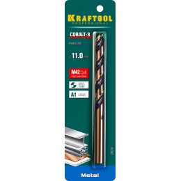 KRAFTOOL COBALT-8, 11.0 х 142 мм, сталь М42, HSS-Co(8%), сверло по металлу (29656-11) KRAFTOOL COBALT-8, 11.0 х 142 мм, сталь М42, HSS-Co(8%), сверло по металлу (29656-11)