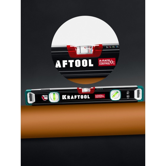 KRAFTOOL A-RATE CONTROL, 400 мм, точность 0.3 мм/м, с инновационным зеркальным глазком, сверхпрочный уровень (34986-40) KRAFTOOL A-RATE CONTROL, 400 мм, точность 0.3 мм/м, с инновационным зеркальным глазком, сверхпрочный уровень (34986-40)