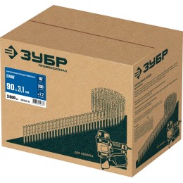 ЗУБР CNW 90 х 3.1 мм, барабанные гвозди рифленые, 3600 шт (305382-90)