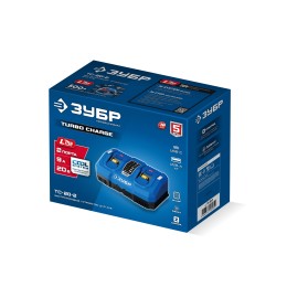 ЗУБР Turbo CHARGE, 20 В, 2 порта, 2 х 9 А, зарядное устройство для LMS АКБ, ПРОФЕССИОНАЛ (TC-20-2)