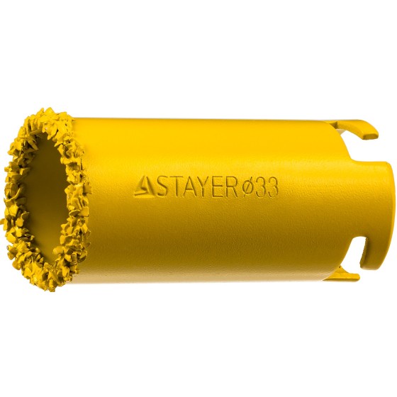 STAYER 33 мм, L 55 мм, карбид вольфрама, кольцевая коронка, Professional (33345-33) STAYER 33 мм, L 55 мм, карбид вольфрама, кольцевая коронка, Professional (33345-33)