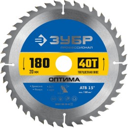 ЗУБР Оптима, 180 x 20 мм, 40Т, пильный диск по дереву, Профессионал (36903-180-20-40) ЗУБР Оптима, 180 x 20 мм, 40Т, пильный диск по дереву, Профессионал (36903-180-20-40)