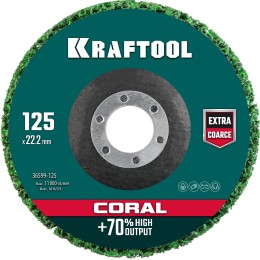 KRAFTOOL 125 х 22.2 мм, круг полимерно-шлифовальный синтетический абразивный (36599-125)
