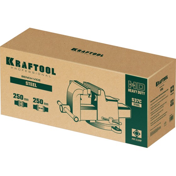 KRAFTOOL STEEL, 250 мм, стальные слесарные тиски (32701-250) KRAFTOOL STEEL, 250 мм, стальные слесарные тиски (32701-250)