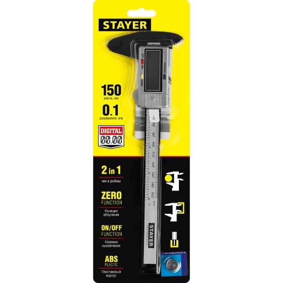 STAYER 150 мм, электронный штангенциркуль (34411-150) STAYER 150 мм, электронный штангенциркуль (34411-150)
