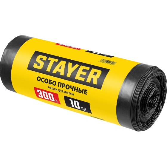 Строительные мусорные мешки STAYER HEAVY DUTY, 300 л, 10 шт, черные, особопрочные (39157-300) Строительные мусорные мешки STAYER HEAVY DUTY, 300 л, 10 шт, черные, особопрочные (39157-300)