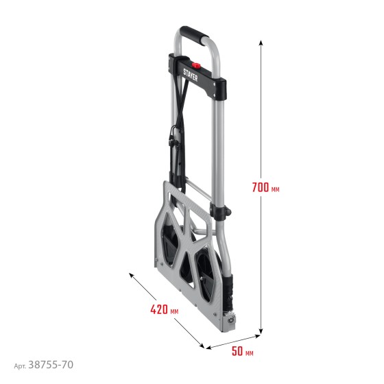 STAYER PROTruck, до 70кг, каркас и платформа из алюминия, платформа 39х28см, колеса d13 см, вес 3.0кг, складная хозяйственная тележка (38755-70) STAYER PROTruck, до 70кг, каркас и платформа из алюминия, платформа 39х28см, колеса d13 см, вес 3.0кг, складная хозяйственная тележка (38755-70)