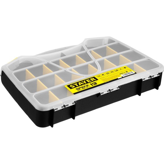STAYER SPACE-13, 320 х 260 х 60 мм, (13″), пластиковый органайзер с 21 ячейкой (38038-13) STAYER SPACE-13, 320 х 260 х 60 мм, (13″), пластиковый органайзер с 21 ячейкой (38038-13)
