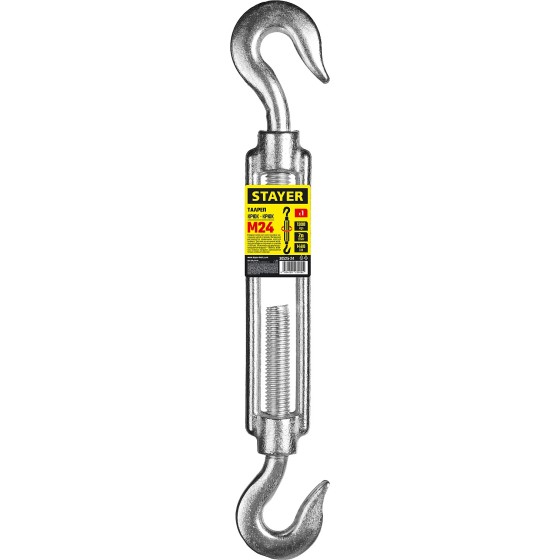 STAYER DIN 1480, М24, 1 шт, талреп крюк-крюк (30525-24) STAYER DIN 1480, М24, 1 шт, талреп крюк-крюк (30525-24)
