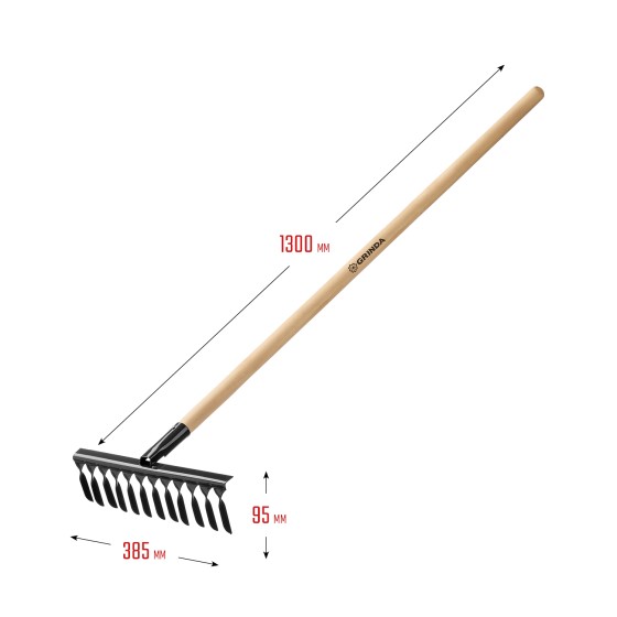 GRINDA GS-12 WOOD, 385 х 95 х 1300 мм, 12 витых зубцов, углеродистая сталь, антикор. покрытие, черенок дерев. высш. сорт, садовые грабли(39581-12) GRINDA GS-12 WOOD, 385 х 95 х 1300 мм, 12 витых зубцов, углеродистая сталь, антикор. покрытие, черенок дерев. высш. сорт, садовые грабли(39581-12)