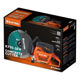 KRAFTOOL 3700 Вт, 400 мм, диск в комплекте, бензорез по бетону (бетонорез) (K770-16 H)