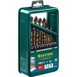 KRAFTOOL COBALT-8, 25 шт, (1-13 мм), сталь М42, HSS-Co(8%), набор сверл по металлу (29656-H25) KRAFTOOL COBALT-8, 25 шт, (1-13 мм), сталь М42, HSS-Co(8%), набор сверл по металлу (29656-H25)