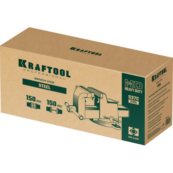 KRAFTOOL STEEL, 150 мм, стальные слесарные тиски (32701-150) KRAFTOOL STEEL, 150 мм, стальные слесарные тиски (32701-150)