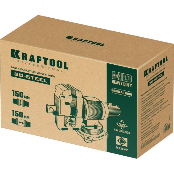 KRAFTOOL 3D-Steel, 150 мм, слесарные тиски (32704-150) KRAFTOOL 3D-Steel, 150 мм, слесарные тиски (32704-150)