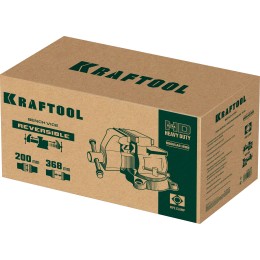 KRAFTOOL Reversible 200 мм, расход 368 мм, Слесарные тиски (32705-200)